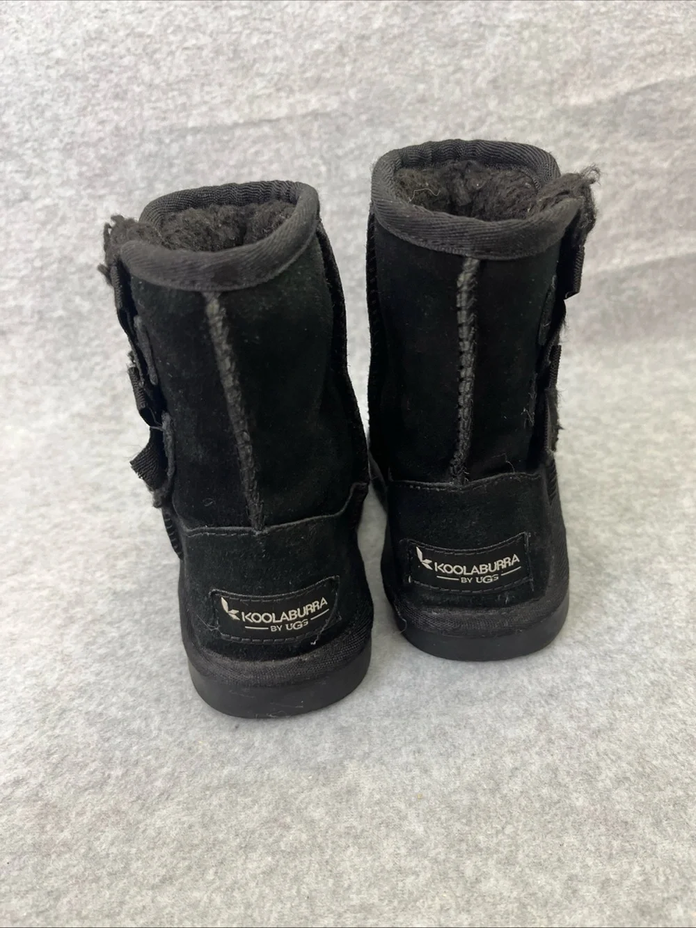 Koolaburra by UGG Boots Kids Toddler 8 Short Black Suede Winter Lined Pull On